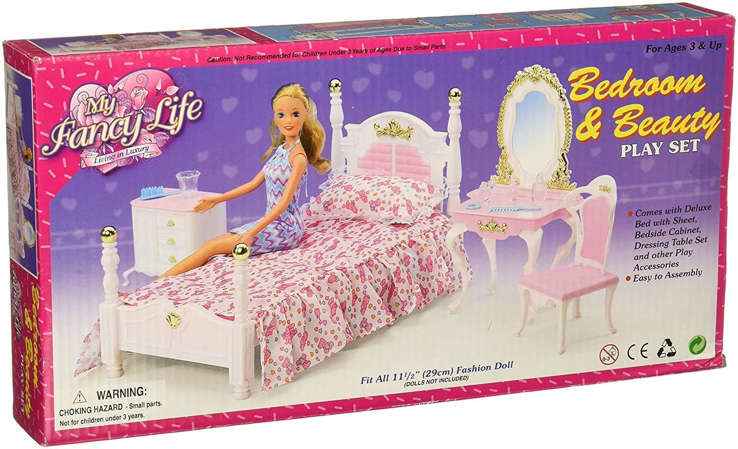 My Fancy Life Barbie Size Dollhouse Furniture Bed Room & Beauty Play Set  My Fancy Life 2319