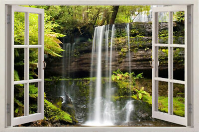 Waterfall 3D Window View Removable Decal Home Decor Mural Wall Art Sticker Vinyl Oracal Does Not Apply