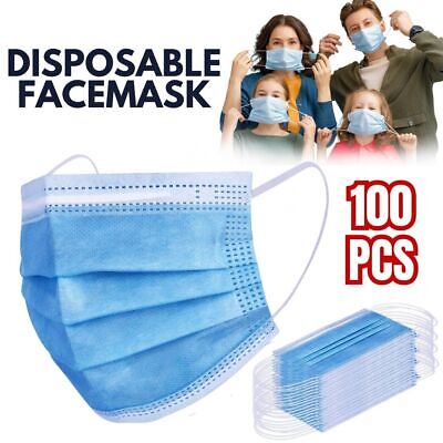 100 PC Face Mask Non Medical Surgical Disposable 3Ply Earloop Mouth Cover - Blue Unbranded Does not apply - фотография #2
