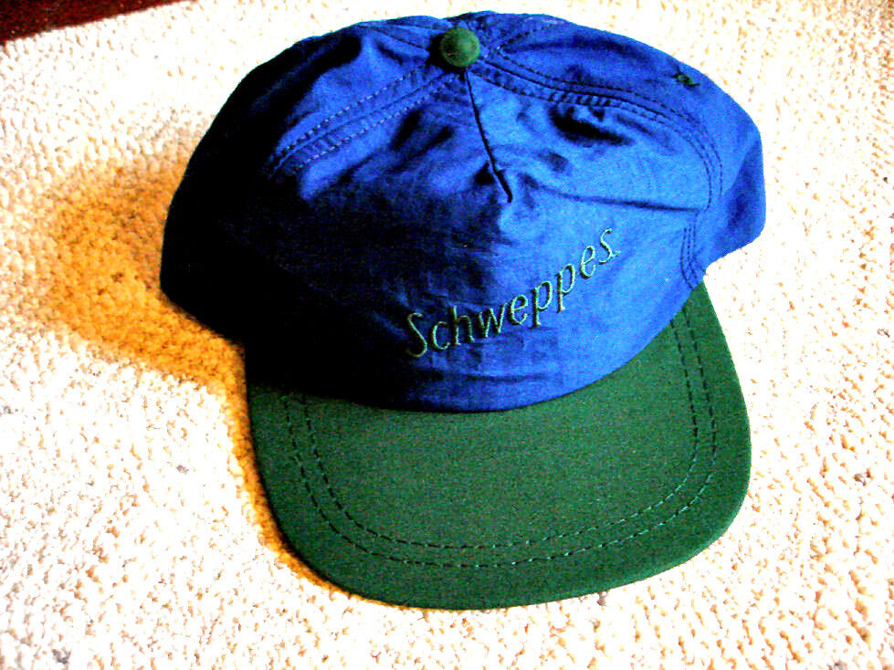 Vintage Schweppes Blue and Green Lightweight Baseball Style Cap - NOS Schweppes