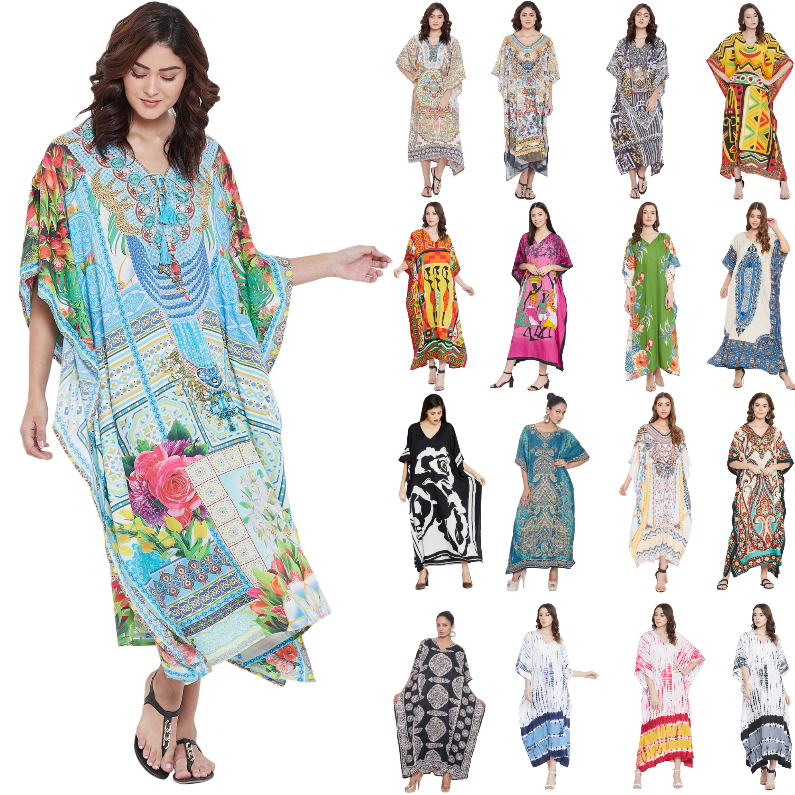 Kaftan Dress Caftan Beach Cover Boho Gown Hippie Beach Women African Plus Size Gypsie Blu Does Not Apply