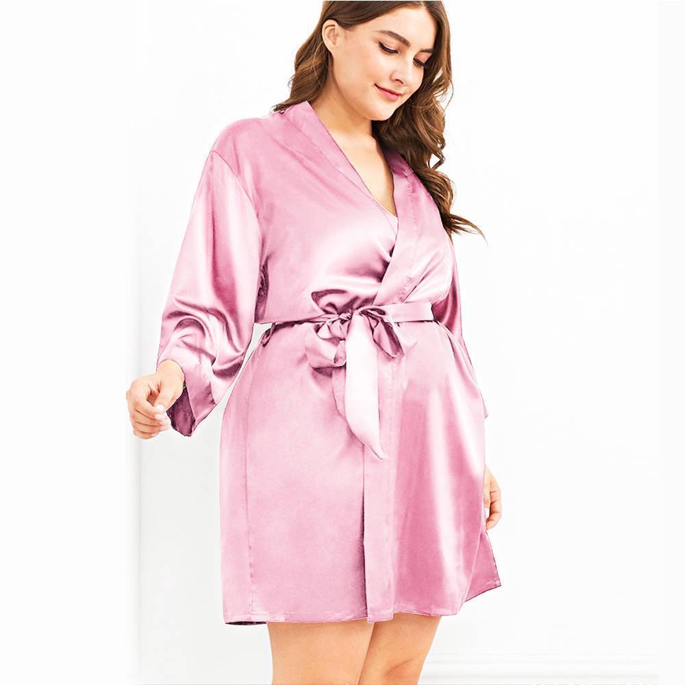 Women Satin Silk Bathrobe Nightwear Dress Kimono Pajamas Bride Dressing Gown Unbranded Does Not Apply - фотография #12