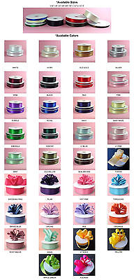 DOUBLE FACED SATIN Ribbon, 50-100yards/Roll, 8 sizes, 34 colors, 100% polyester GIFTS INTERNATIONAL INC