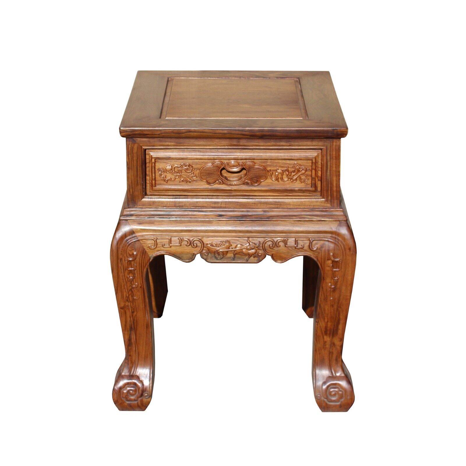 Chinese Oriental Huali Rosewood Flower Motif Tea Table Stand cs4596 Handmade Does Not Apply
