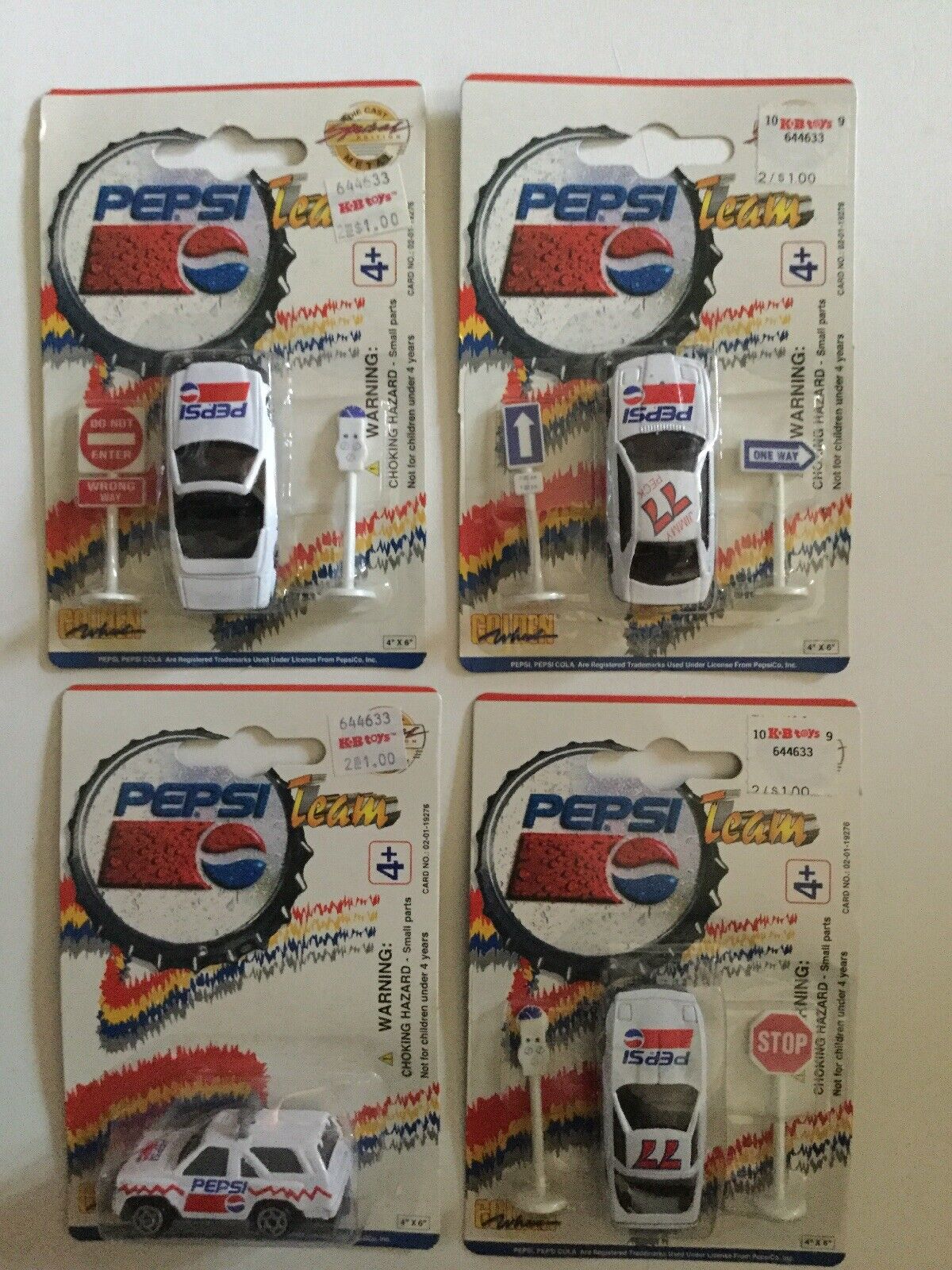 Lot Of 4 Vintage Golden Wheel Pepsi Team Die Cast Toy Cars & Truck Convertible Pepsi