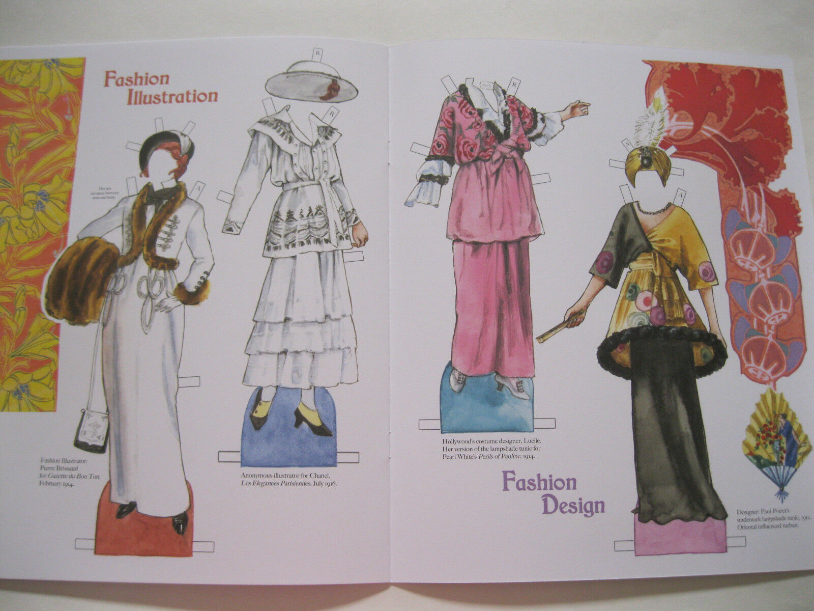 ART NOUVEAU Paper Doll Book--2 Dolls, 20 Fashions from Art, Film & History Без бренда - фотография #6