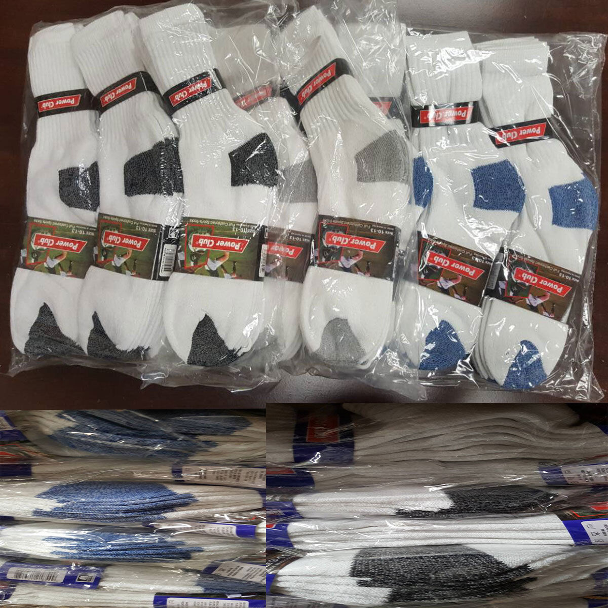 60 Pairs Men Crew Socks White W/Color Solid Sports Casual Cotton 9-11 10-13 Lots Unbranded