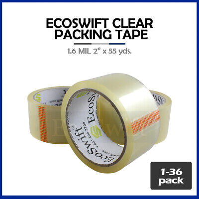 1-36 Roll EcoSwift Packing Packaging Carton Box Tape 1.6mil 2" x 55 yard 165 ft EcoSwift Does Not Apply