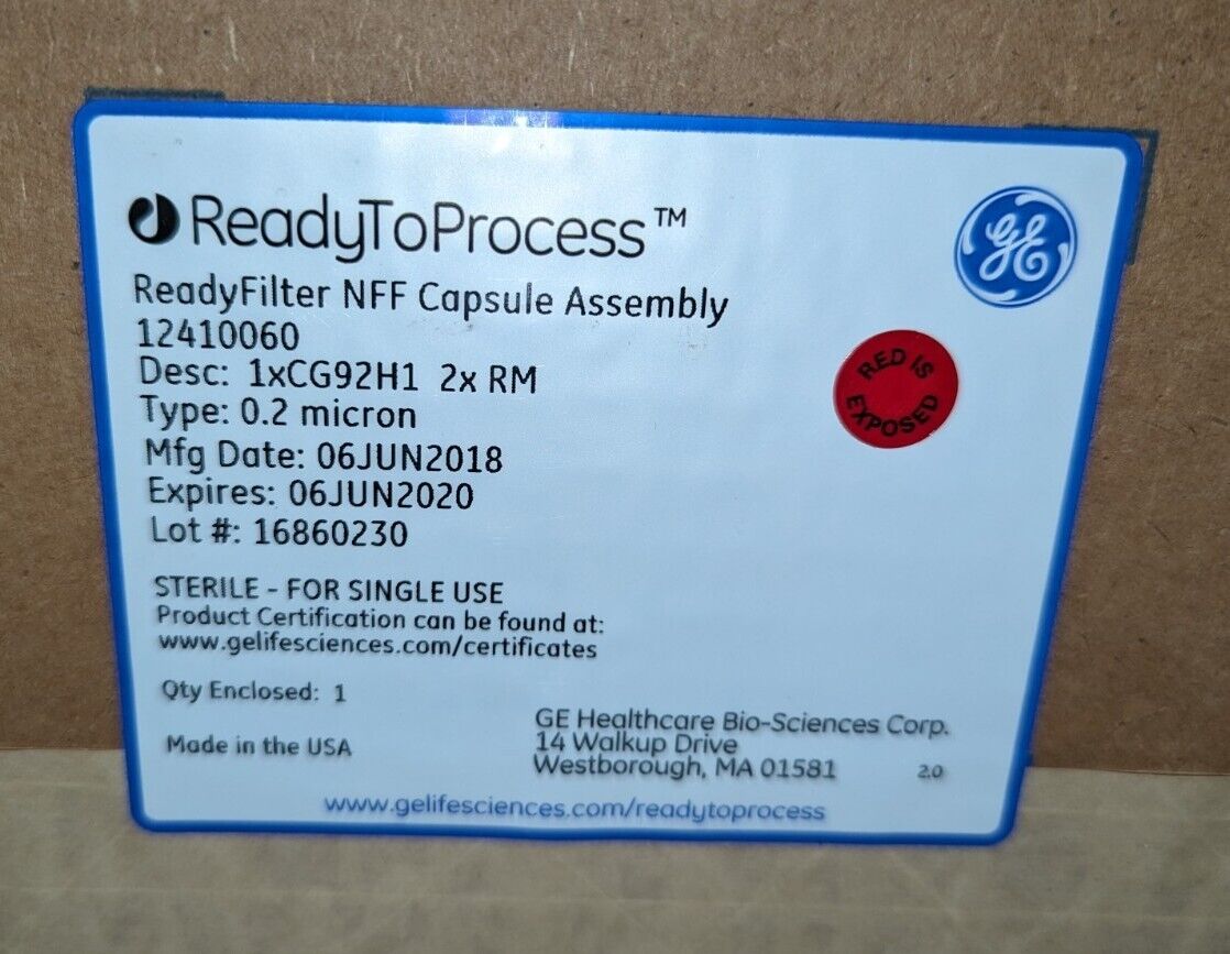 GE LIFE SCIENCE ReadyFilter NFF Capsule Assembly 12410060 (1/Box) GE Life Science 12410060 - фотография #4