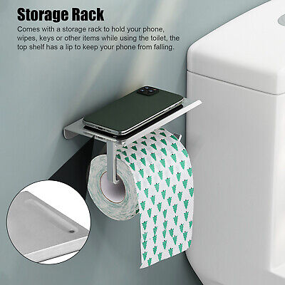2pcs Toilet Paper Holder w/ Shelf Wall Mount Tissue Roll Rack for Bathroom Stand EEEKit Does Not Apply - фотография #3
