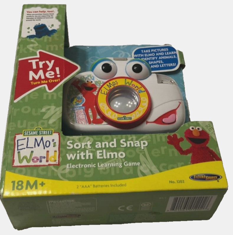 $35 Elmo's World Camera Toy Sort Snap Elmo White 2007 Sesame Street Picture New Techno Source 12010
