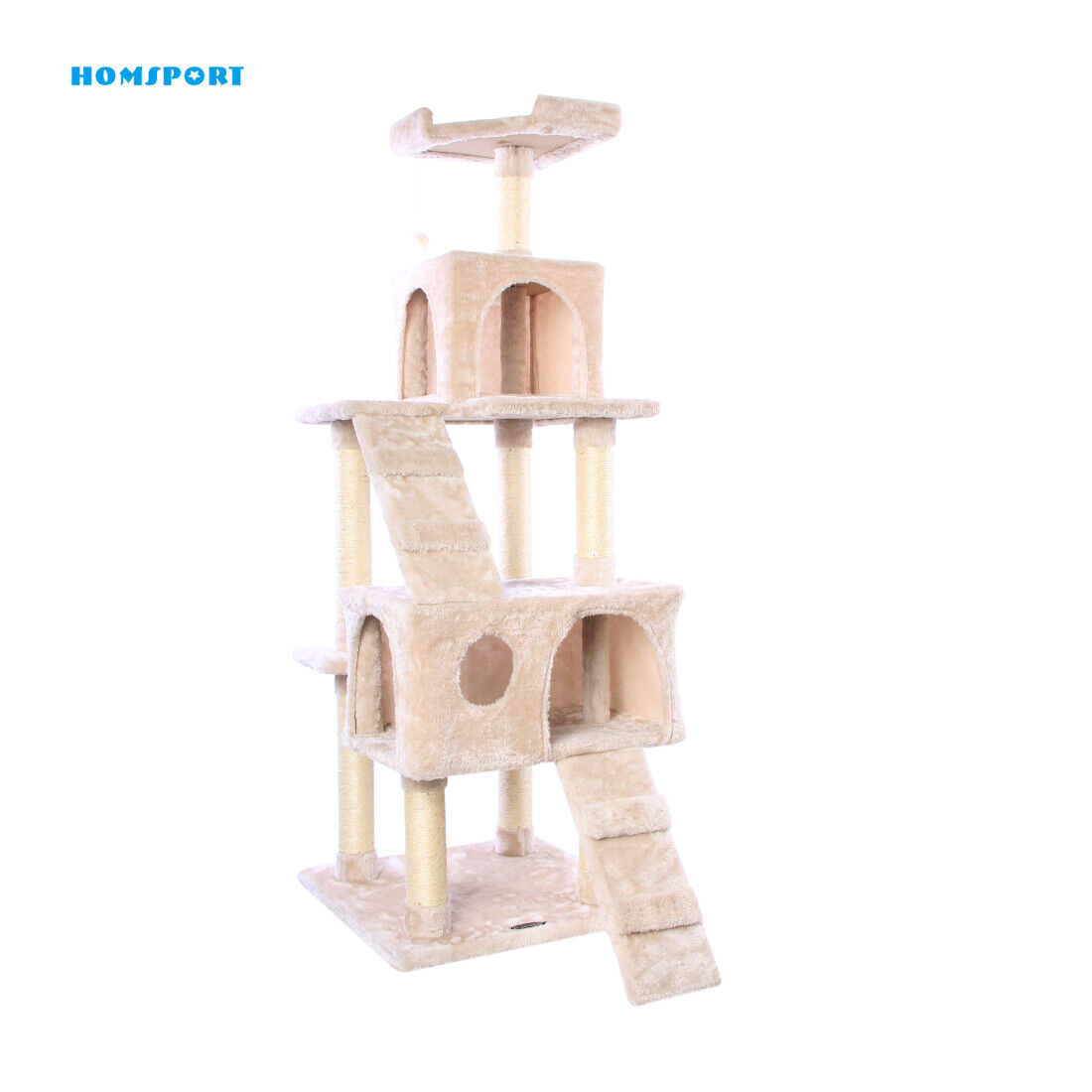 Cat Tree Beige Kitten Condo Furniture Scratching Post Pet Toy Play House CUPETS PSCF005A-W