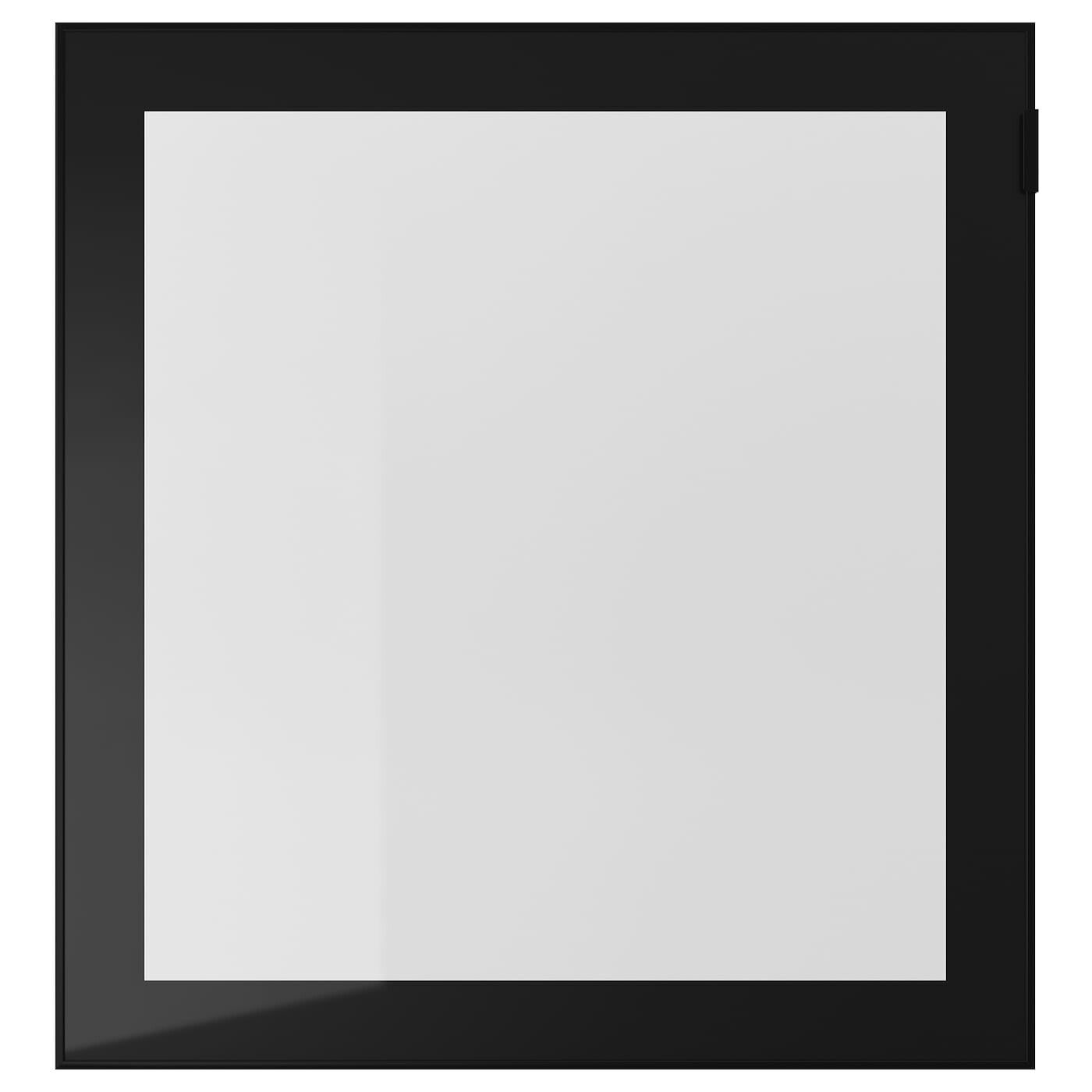 IKEA GLASSVIK Glass Door Black/clear Glass  23 5/8x25 1/4" 302.916.58 ikea - фотография #2
