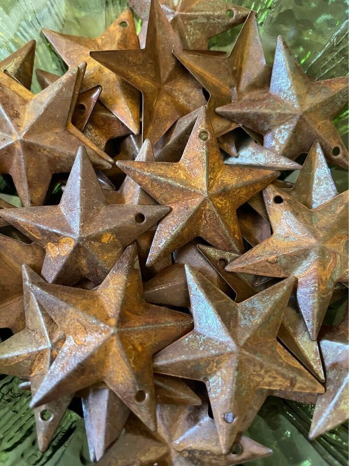 Lot of 100 Rusty Barn Stars 1.5 inch Rustic Primitive Country Rusted Dimensional Без бренда