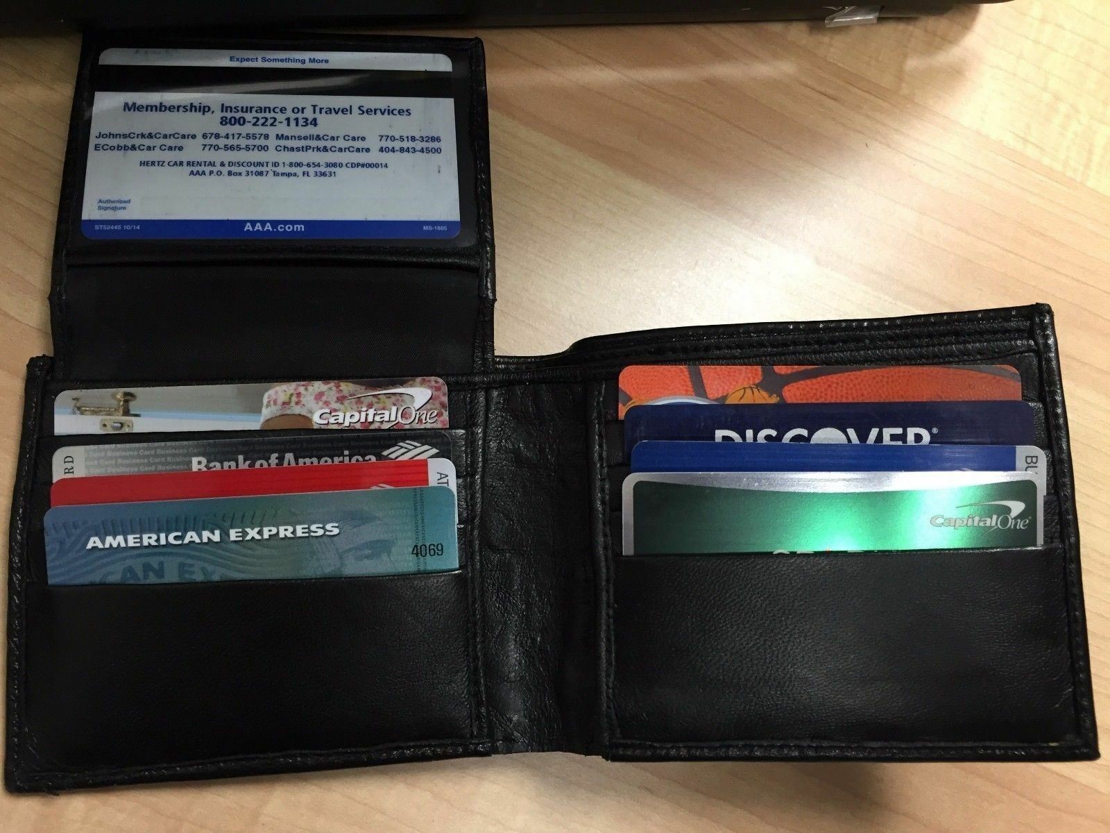 Bifold Wallet Men's Genuine Leather Black Credit/ID Card Holder Slim Purse ENZ Leathers NZHB0008