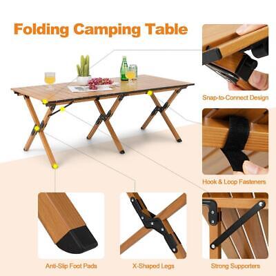 HONEY JOY Camping Table 47" x 23" Folding Aluminum Picnic Table Roll-Up Portable Honey Joy TOPB007009 - фотография #5