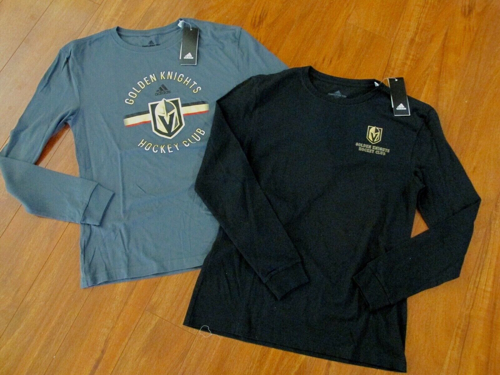 2 NHL Sample ADIDAS L/S Vegas Golden Knights Hockey T Shirts sz S NEW  Adidas