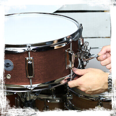 GRIFFIN Snare Drum - 14�X5.5" Poplar Wood Shell Acoustic Percussion Head Kit Set Griffin SM-14 BlackHickory - фотография #8