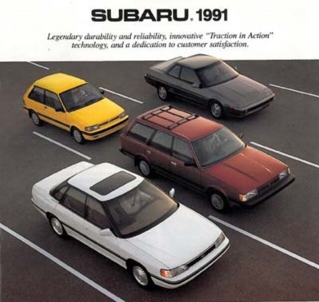 1991 Subaru Line Sales Brochure Justy Loyale XT6 Без бренда