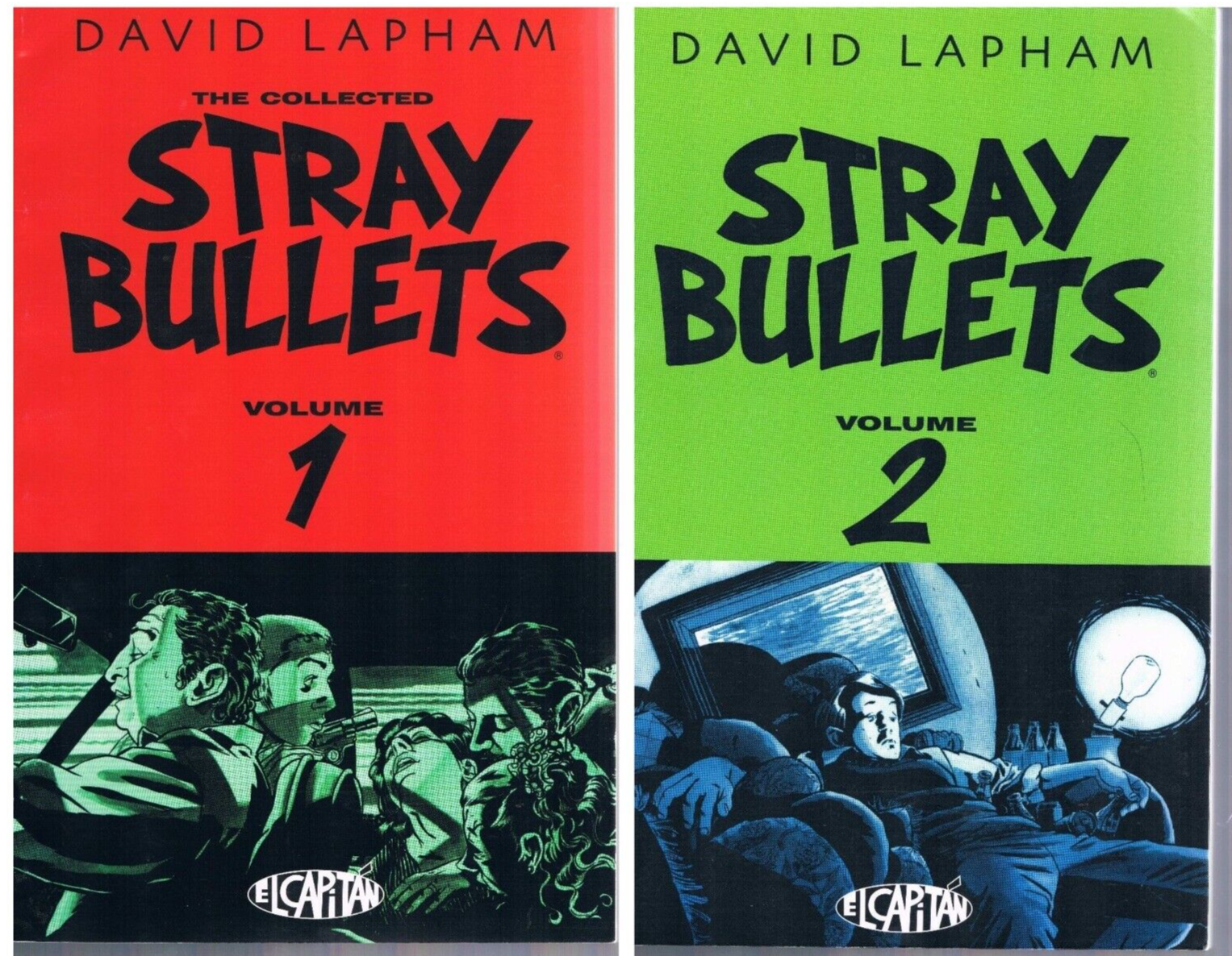 Stray Bullets Collected by David Lapham TPBs Vol 1 1st print & Vol 2 El Capitan Без бренда