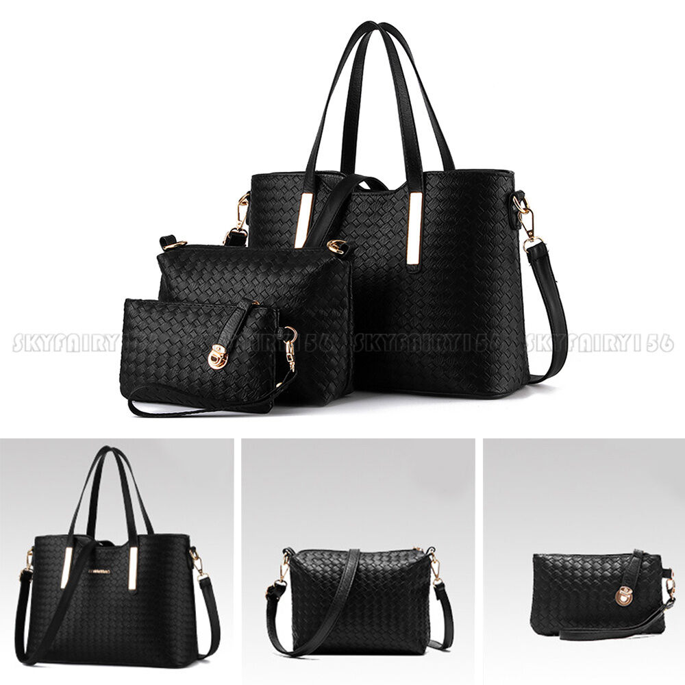 Women Leather Handbag Shoulder Bag Tote Purse Messenger Crossbody Satchel 3pcs Unbranded Does not apply