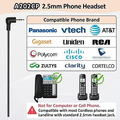 Phone Headset 2.5mm with Noise Canceling Mic & Volume Control Ultra Comfort T... ARAMA - фотография #5