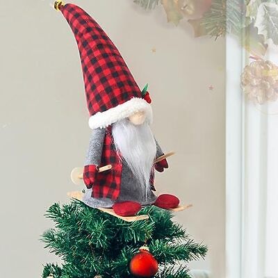 Christmas Tree Topper,Gnome Christmas Decoration,Buffalo Plaid Tree Red Does not apply Does Not Apply - фотография #7