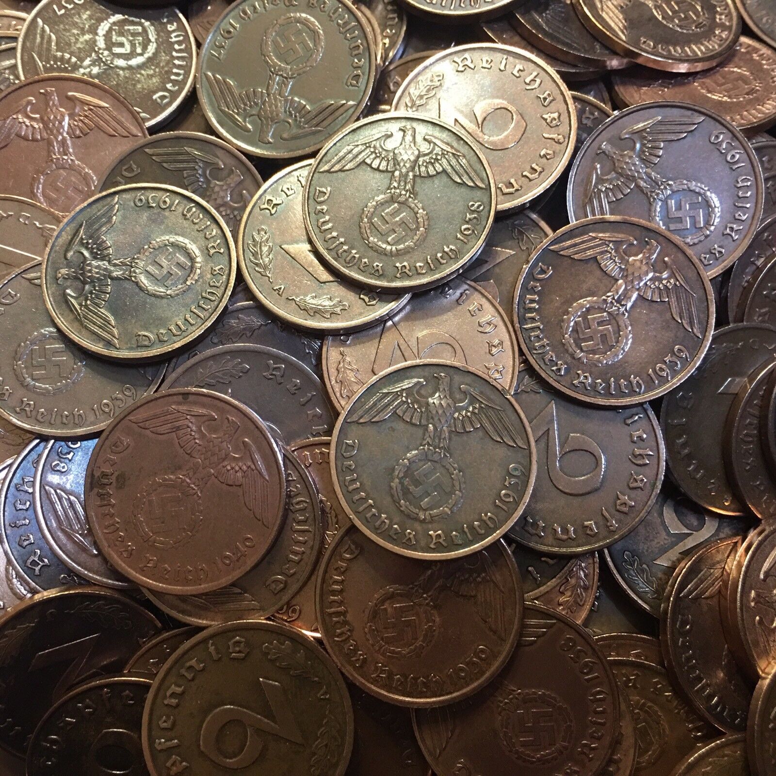 Rare WW2 German 2 RP Reichspfennig 3rd Reich Bronze Nazi Coin Buy 3 Get 1 Free Без бренда - фотография #5