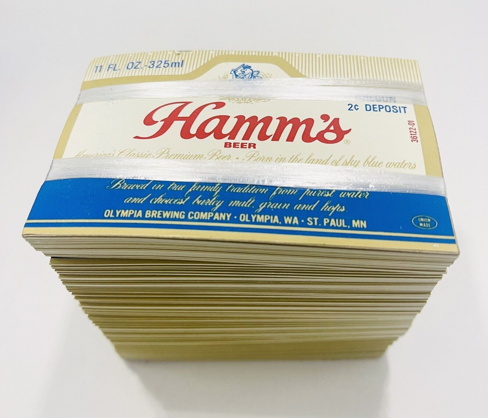 Vintage Hamm's Beer Labels NOS 11oz bottle Olympia Brewing Co. Full Pack Craft Hamm's - фотография #2