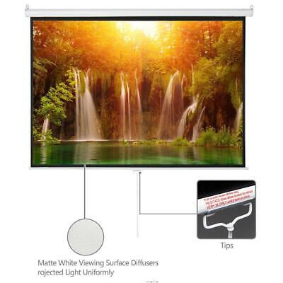 100 Inch 4:3 Manual Pull Down Projector Projection Screen Home Theater Movie LEADZM Does Not Apply