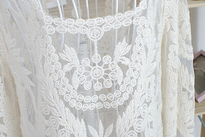 SEMI WOMEN SHEER SLEEVE EMBROIDERY FLORAL LACE CROCHET TEE T-SHIRT TOP BLOUSE Unbranded - фотография #8