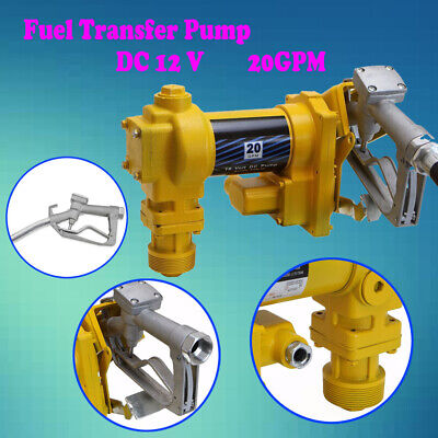 Fuel Transfer Pump 12 Volt 20 GPM Diesel Gas Gasoline Kerosene w/ Nozzle 265W Unbranded - фотография #9