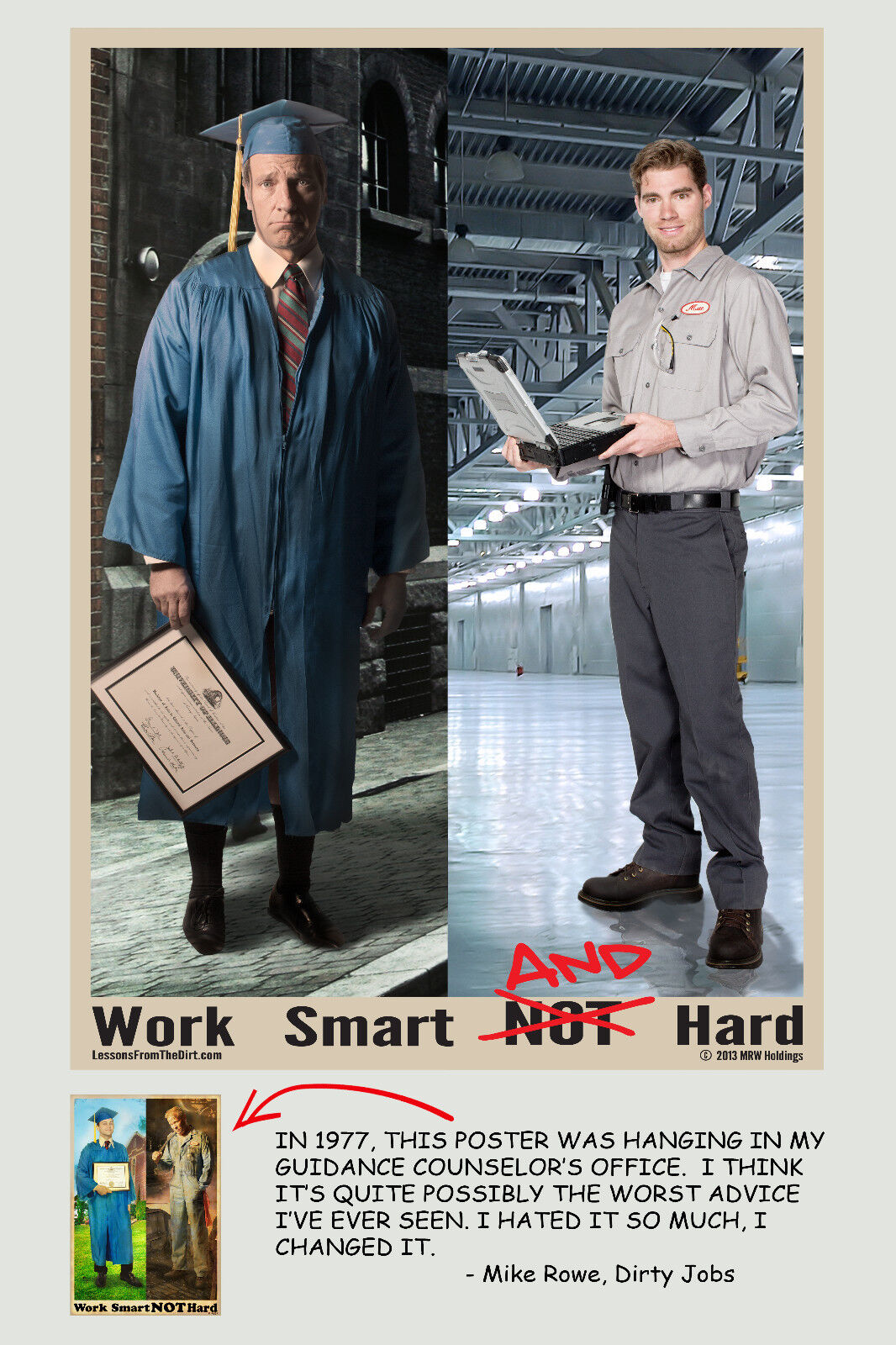 Mike Rowe - Work Smart AND Hard Poster Без бренда