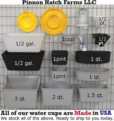 Cage Cups (12pcs) Gray 1 Cup / 8 fl oz Hanging Feed & Water Cage Cups Chickens Shift Lock - фотография #8