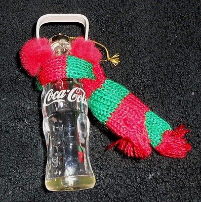 Coca-Cola Contour Bottle Ornament - replica 6.5oz bottle w/ear muffs scarf - New Coca-Cola - фотография #3