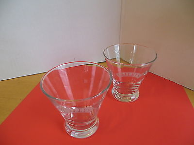 BAILEYS Tapered Etched  On the Rocks Glasses (Set Of  2) Barware Advertising l Baileys