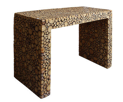 Chinese Distressed Tree Stem Cut Pattern Side Table Desk cs2749 Handmade Does Not Apply - фотография #4