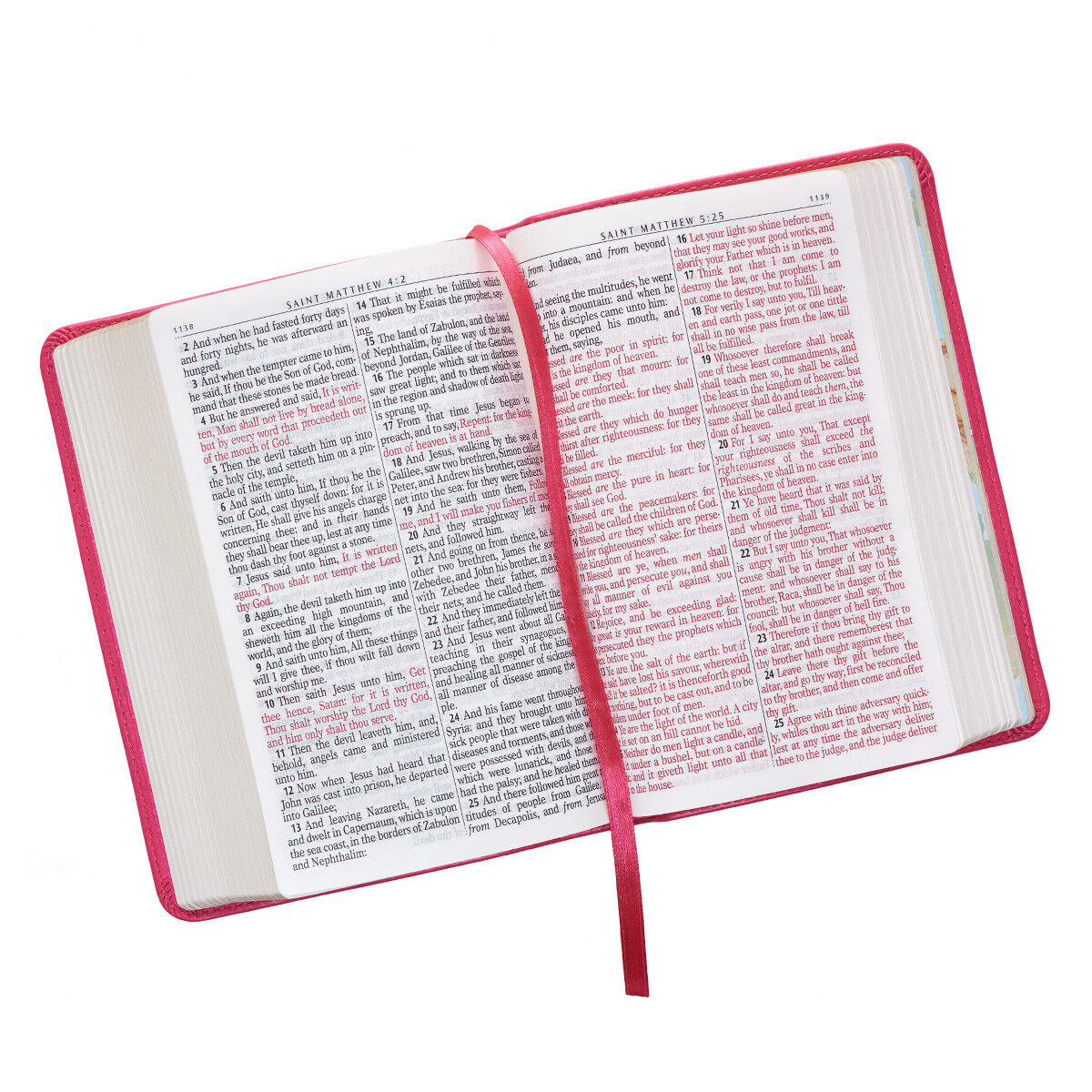 KJV Holy Bible King James Version Pink Large Print Small Size Compact Edition  Без бренда - фотография #4