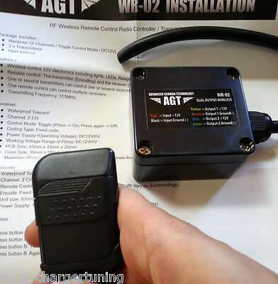 12V DC RF Wireless Remote Control & 2 Channel Toggle Switch 2 Transmitter AGT WR-02 - фотография #3