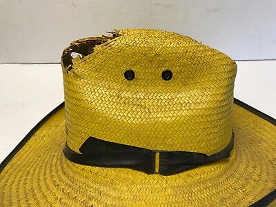 Vintage Minneapolis Moline Tractor Farmer Straw Hat Size Medium Ag Advertising Без бренда - фотография #4