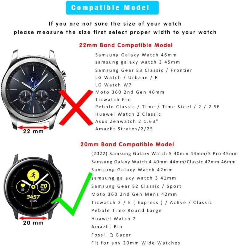 Compatible with Samsung Galaxy Watch 42Mm/Active 40Mm/Active 2 40Mm 44Mm/Gear S2 Does not apply - фотография #7