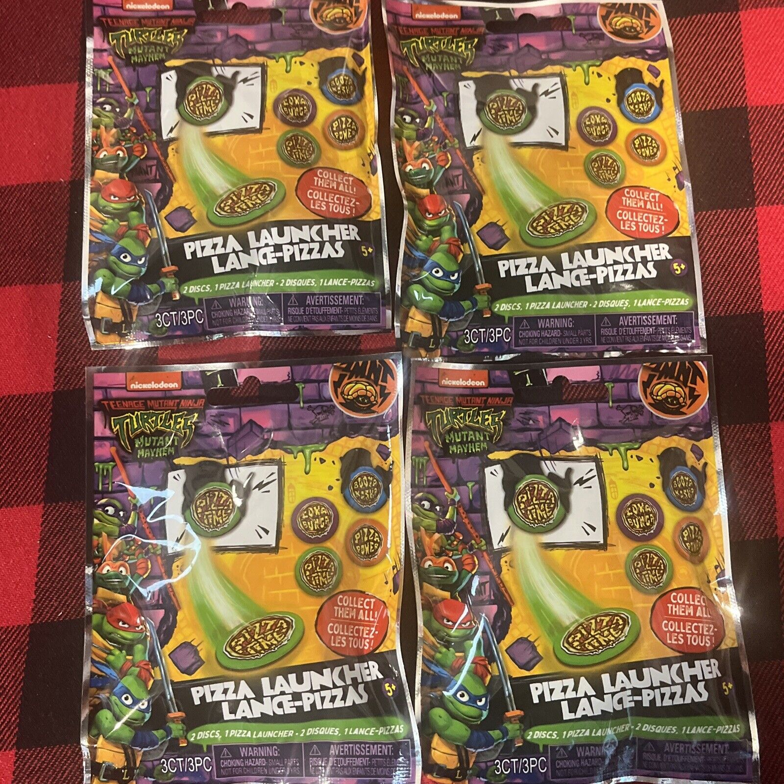 NEW Nickelodeon TMNT Ninja Turtles PIZZA LAUNCHER Packs Lot Of 4 FAST SHIPPIN D1 Nickelodeon NT2486-01