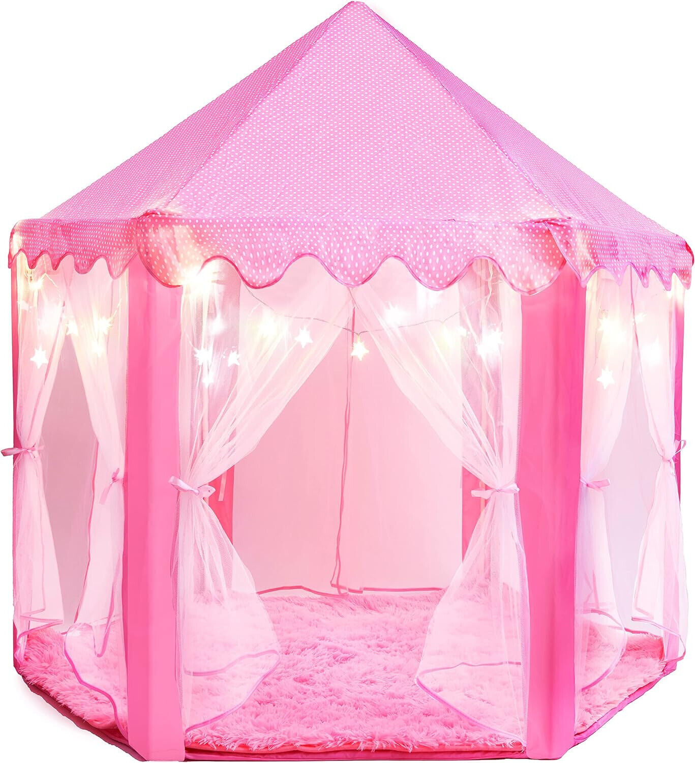 Princess Tent for Kids Tent - 55" X 53" with Led Star Lights | Princess Toys | K playvibe
