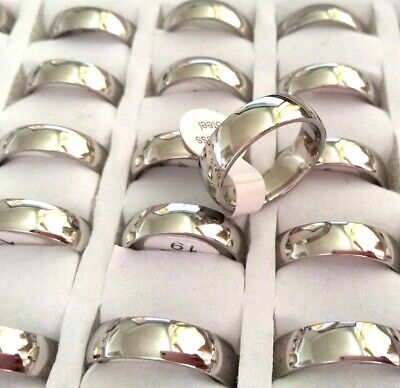 100pcs Quality Comfort-fit 6mm Band Stainless Steel Wedding Rings Wholesale lots Unbranded - фотография #2