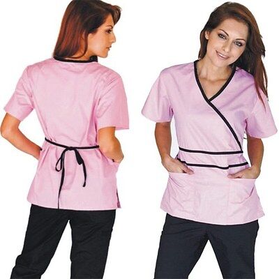 Medical Nursing Women Scrubs NATURAL UNIFORMS Contrast Mock Sets Size XS - 3XL Natural Uniforms