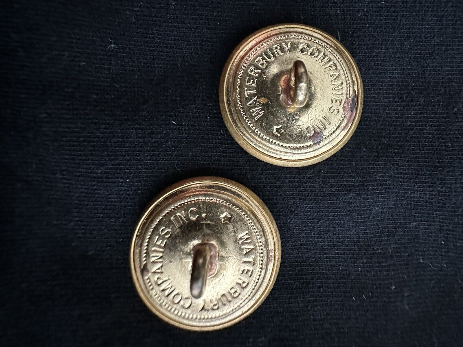 Vintage Military Brass US Navy Waterbury Button Company Uniform Buttons (2) Без бренда - фотография #3