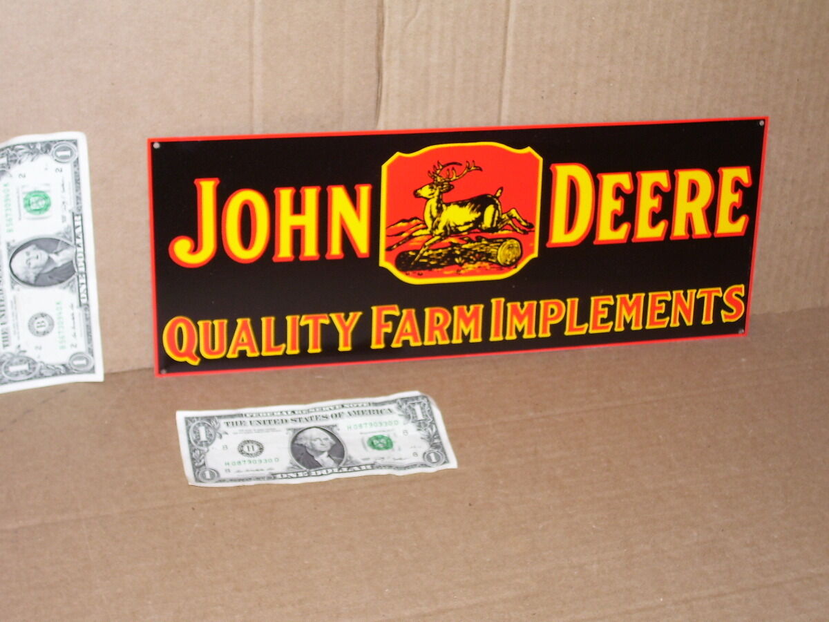 JOHN DEER Quality Farm Implements RARE SIZE Deere Stepping Over Tree  BLACK Sign Без бренда - фотография #11