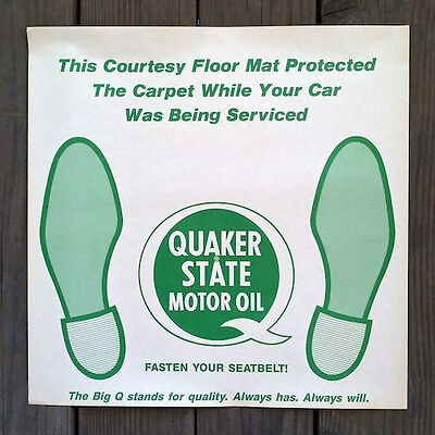 2 Vintage Original QUAKER STATE MOTOR OIL Paper Floor Mat 1950s Unused NOS Quaker State