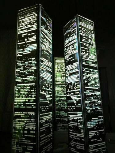 WORLD TRADE CENTER TWIN TOWERS MODEL 9/11 lighted lamp translight prints NEW Без бренда - фотография #8