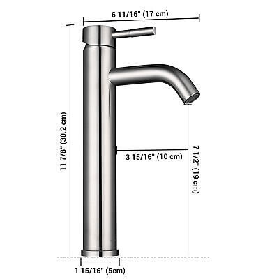 Aquaterior Bathroom Faucet One Hole for Vessel Sink Basin Mixer Tap BN AQT0001 Aquaterior 81FH1001-12-8-BN - фотография #6